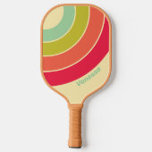 Botercreme Fluister Cirkel Streep met Naam Pickleball Paddle (Achterkant)