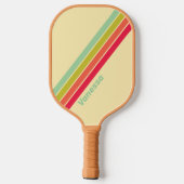 Botercreme fluister gestreept met naam pickleball paddle (Achterkant)