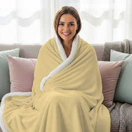 Botercreme Kleur Minimalistische Zachte Pastel Gel Sherpa Deken