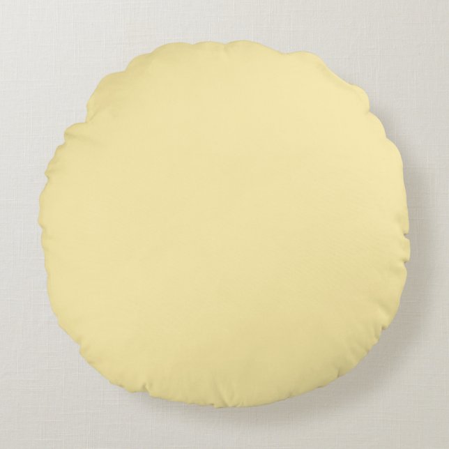 Botercrème Solid Color Rond Kussen (Voorkant)