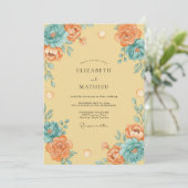 Botercreme Turquoise Ranunculus Eucalyptus Bruilof Kaart (Staand voorkant)