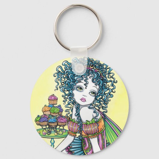 Botercup Fairy Cup Cake Art Sleutelhanger (Voorkant)