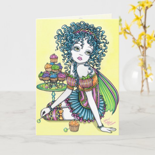 Botercup Snoep Cup Cake Faircard Kaart (Gele Bloem)