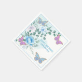 Boterflies Floral Blue Paars Gold Birthday Servet (Hoek)
