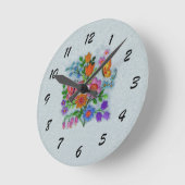 Boterflies van kleurrijke lentbloemen ronde klok (Hoek)