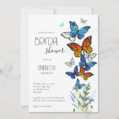 Boterflies weidebloemen vrijgezellenfeest nodigen kaart (Voorkant)