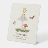 Boterflies Woodland Natuur Baby shower P Reclamebord Met Voetstuk (Voorkant)