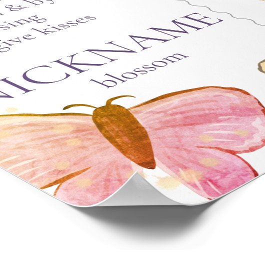 Boterfly 1st Birthday Milestone Poster (Hoek)