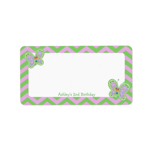 Boterfly 2e verjaardag Schrapboekenversiering 2 Etiket (Voorkant)