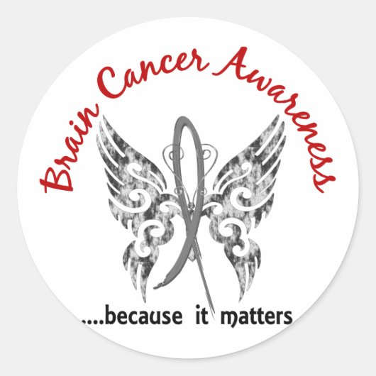 Boterfly 6.1 Brain Cancer Ronde Sticker (Voorkant)