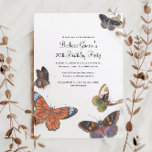 Boterfly 70th Birthday Party Invitation Kaart<br><div class="desc">antiek vlinders dansen rond de pagina op deze prachtige vlinder 70e verjaardagsuitnodiging. Perfect voor een lente- of zomerverjaardag,  met paarse,  lavendel,  blauw,  tangerine kleuren. Deze vlinders kwamen van een 150 jaar oude wetenschappelijke illustratie van de exotische vlinders van China.</div>