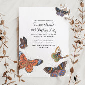 Boterfly 70th Birthday Party Invitation Kaart