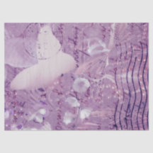 Boterfly  Antiek Floral Paars Script