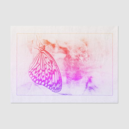 Boterfly Antiek Paars Wit Oranje Kunst Tissuepapier (Voorkant)