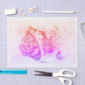 Boterfly Antiek Paars Wit Oranje Kunst Tissuepapier (Craft)