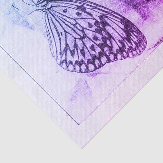 Boterfly Antiek Paars Witte Ontvlek Tissuepapier (Detail)