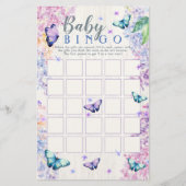 Boterfly Baby shower Bingo Game | Baby Bingo Game (Voorkant)