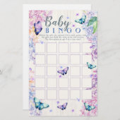 Boterfly Baby shower Bingo Game | Baby Bingo Game (Voorkant / Achterkant)