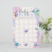 Boterfly Baby shower Bingo Game | Baby Bingo Game (Staand voorkant)