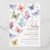 Boterfly Baby shower Invitation Folie Uitnodiging (Voorkant)