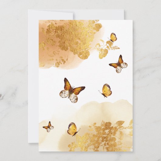 Boterfly Baby shower Invitation Kaart (Achterkant)