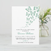 Boterfly Baby shower Invitation Kaart (Staand voorkant)