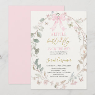 Boterfly Baby shower Invitation Kaart
