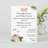 Boterfly Baby shower Invitation Kaart (Staand voorkant)
