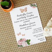 Boterfly Baby shower Invitation Kaart