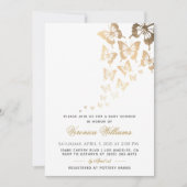 Boterfly Baby shower Invitation Kaart (Voorkant)