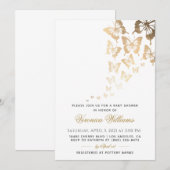 Boterfly Baby shower Invitation Kaart (Voorkant / Achterkant)