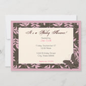 Boterfly-Baby shower-uitnodiging Kaart (Achterkant)