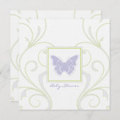 Boterfly-Baby shower-uitnodiging Kaart (Voorkant / Achterkant)