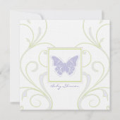 Boterfly-Baby shower-uitnodiging Kaart (Voorkant)