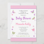 Boterfly-Baby shower-uitnodiging Kaart (Voorkant)