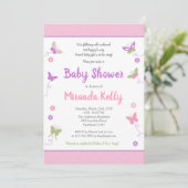 Boterfly-Baby shower-uitnodiging Kaart (Staand voorkant)