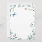 Boterfly Baby shower Uitnodiging voor meisje (Achterkant)