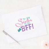 Boterfly Big Sister BFF Ovale Sticker (Envelop)