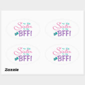 Boterfly Big Sister BFF Ovale Sticker (Vel)