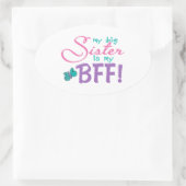 Boterfly Big Sister BFF Ovale Sticker (Tas)