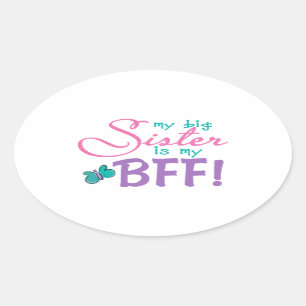 Boterfly Big Sister BFF Ovale Sticker