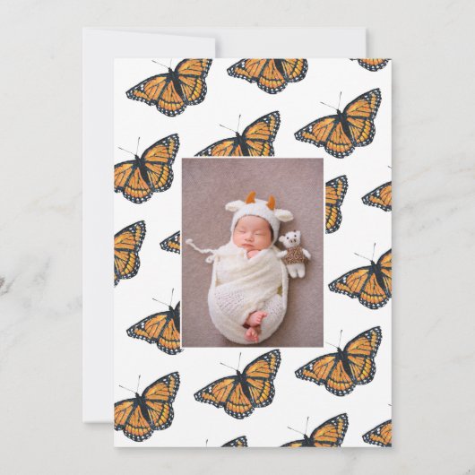 Boterfly Birth Aankondiging (Achterkant)