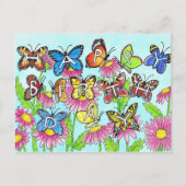 Boterfly Birthday Briefkaart (Voorkant)