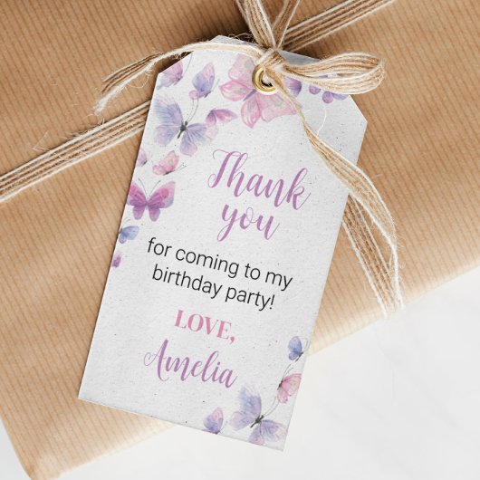 Boterfly Birthday Dank u Label Cadeaulabel