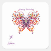 Boterfly Birthday Gift Label Stickers (Voorkant)