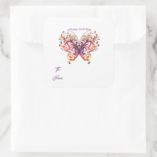 Boterfly Birthday Gift Label Stickers