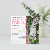 Boterfly Birthday Invitation - Black White Color Kaart (Staand voorkant)