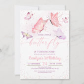 Boterfly Birthday Invitation Kaart (Voorkant)