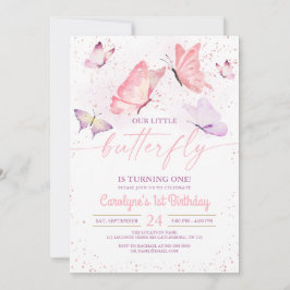 Boterfly Birthday Invitation Kaart