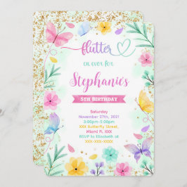 Boterfly Birthday Invitation Kaart